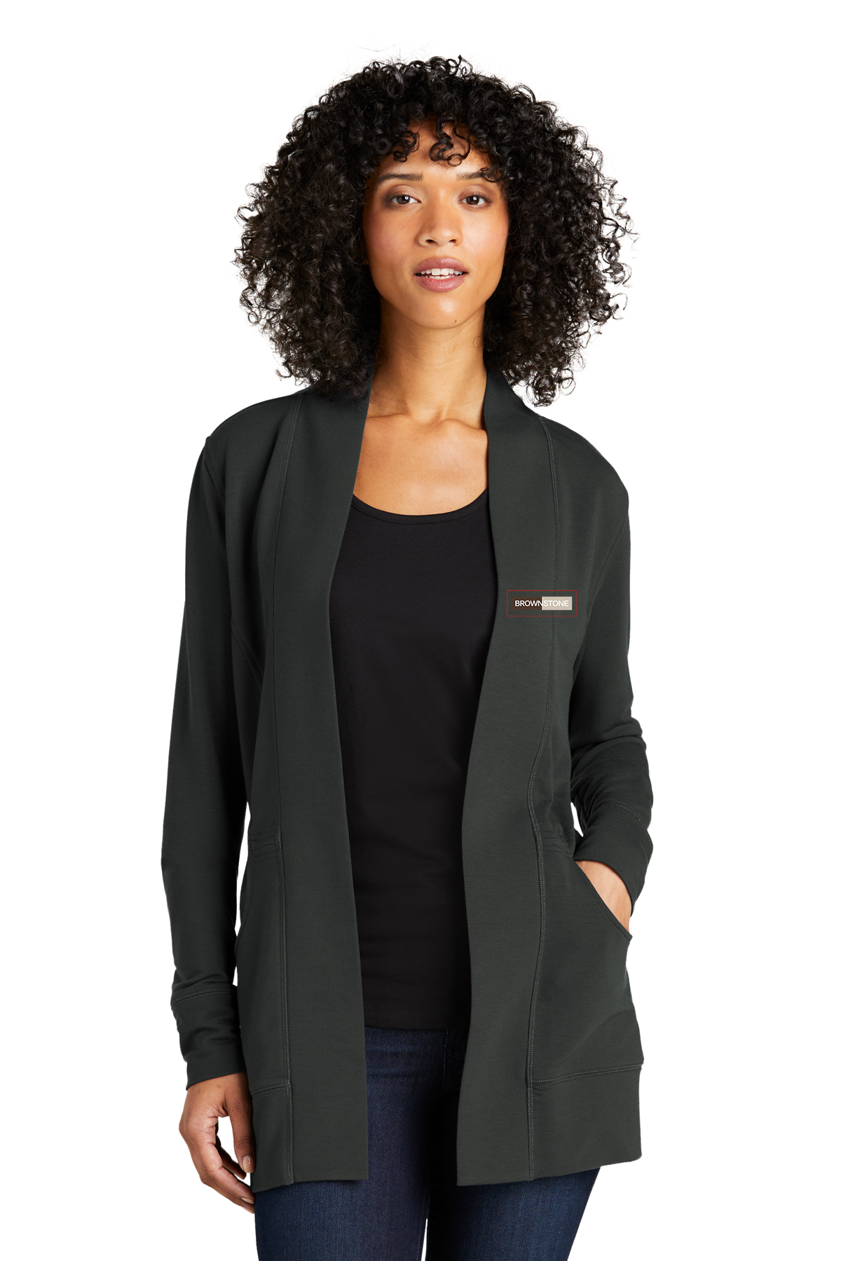 Port Authority® Women's Microterry Cardigan - Charcoal