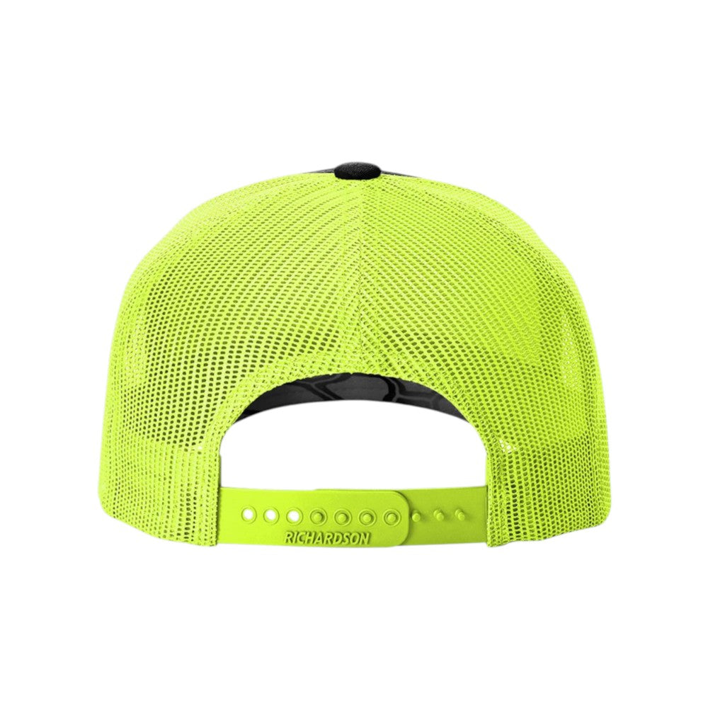 Richardson Printed Five-Panel Trucker 112PF - Kryptek Typhon/Neon Yellow