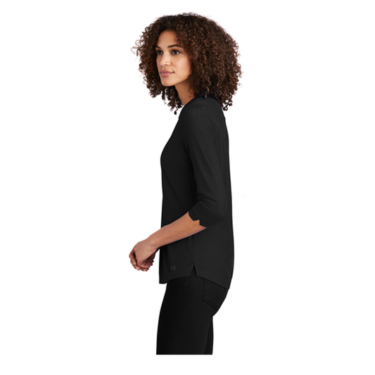 OGIO® Women's Jewel Henley - Black