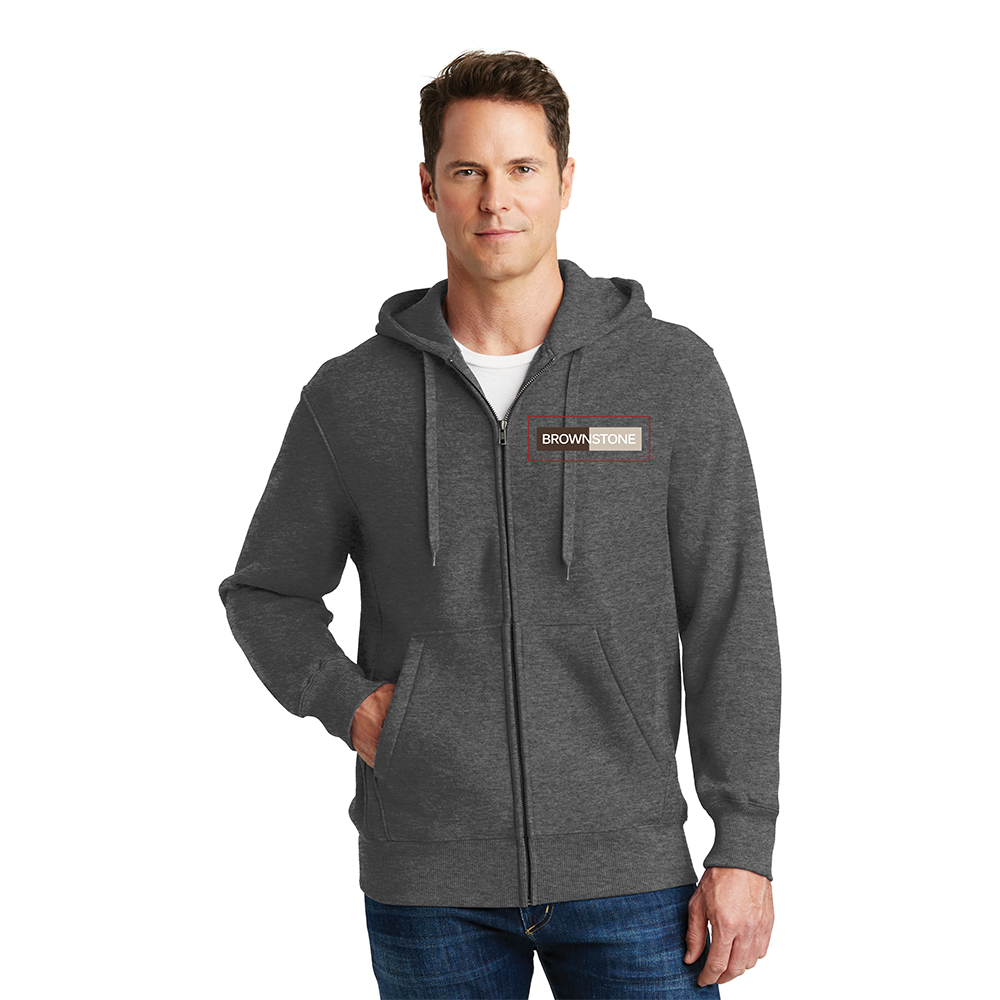 Sport-Tek® Super Heavyweight Full-Zip Hooded Sweatshirt - Graphite Heather