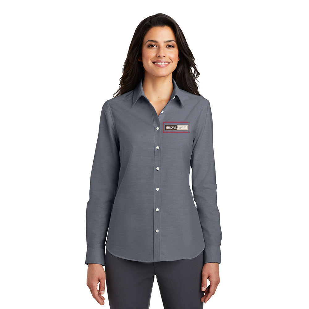 Port Authority® Women's SuperPro™ Oxford Shirt - Black