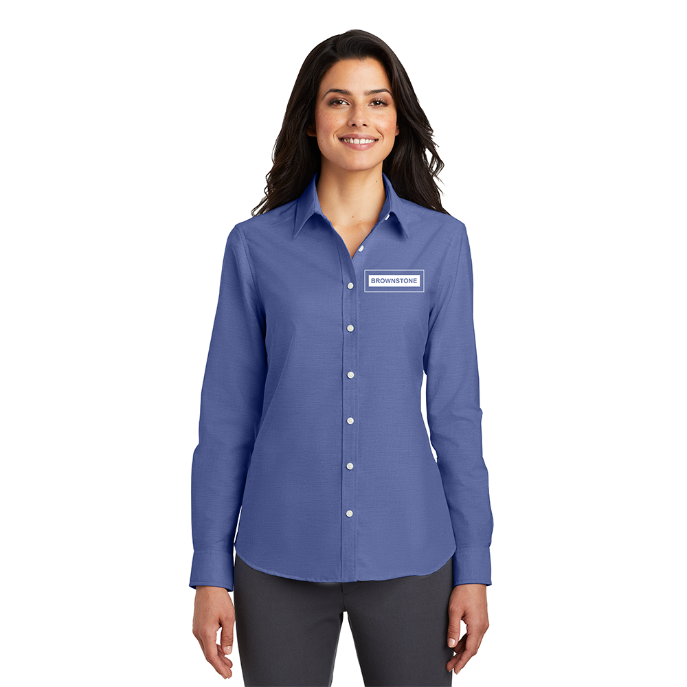 Port Authority® Women's SuperPro™ Oxford Shirt - Navy