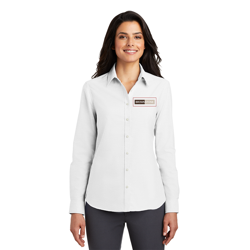 Port Authority® Women's SuperPro™ Oxford Shirt - White