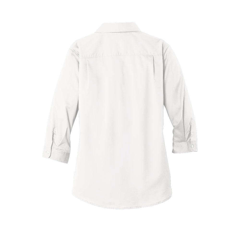 Port Authority® Women's 3/4-Sleeve SuperPro™ Twill Shirt - White