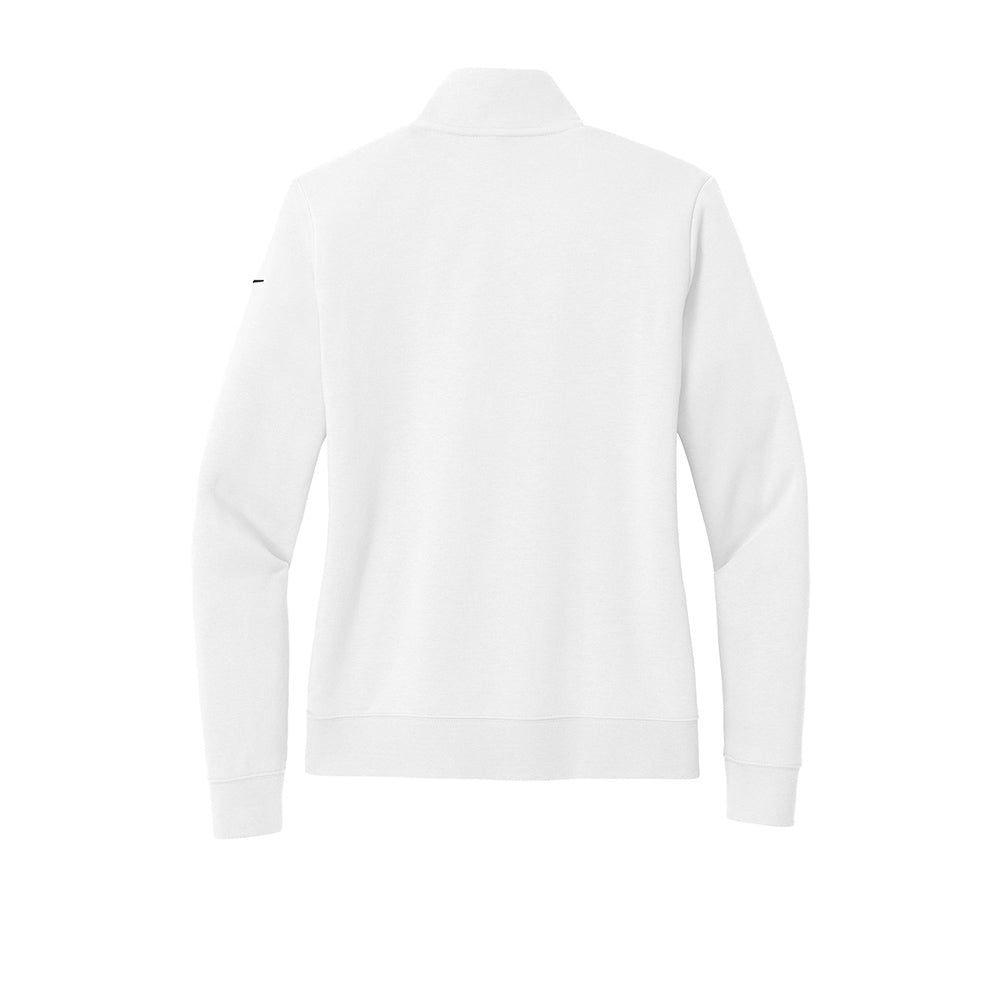 Nike Women's Club Fleece Sleeve Swoosh 1/2-Zip - White