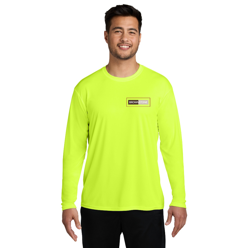 Port & Co™ Long Sleeve Performance Tee - Neon Yellow