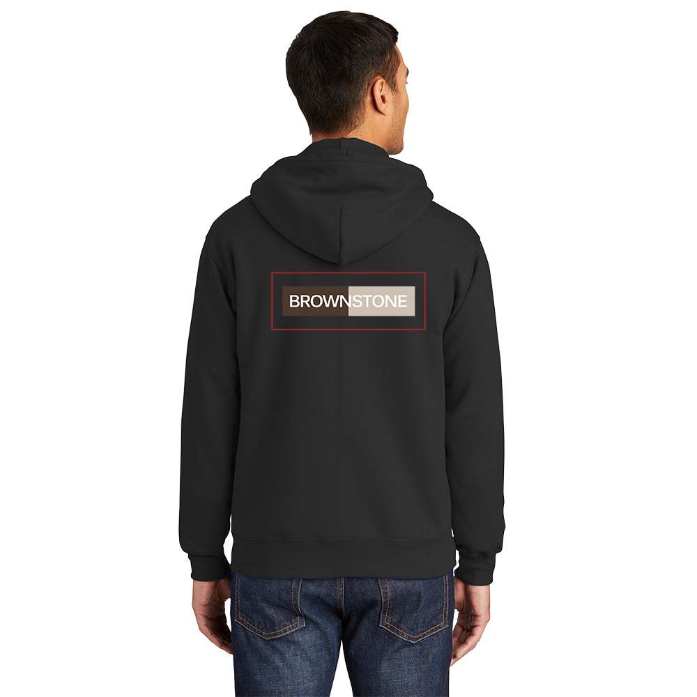 Port & Co™ Essential Fleece Full-Zip Hooded Sweatshirt - Jet Black