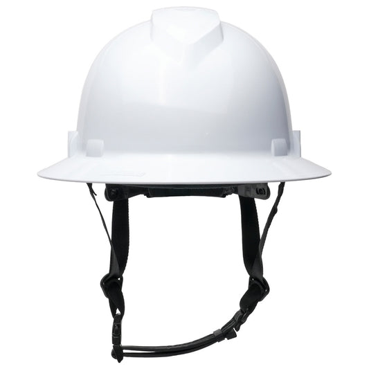 Pyramex HPT256110 Ridgeline T2 Full Brim Hard Hat - 6-Point Ratchet Suspension - White