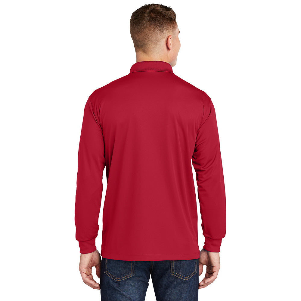 Sport-Tek® Long Sleeve Micropique Sport-Wick®Polo - Deep Red
