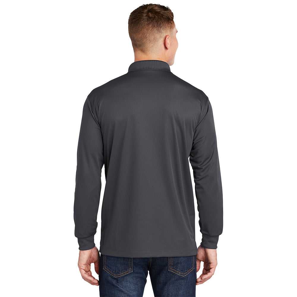 Sport-Tek® Long Sleeve Micropique Sport-Wick®Polo - Iron Grey