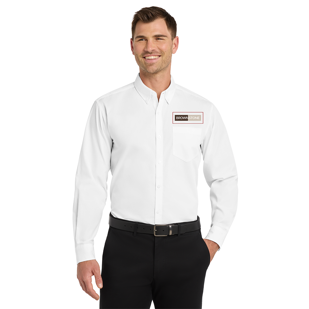 Port Authority® Long Sleeve Carefree Poplin Shirt - White