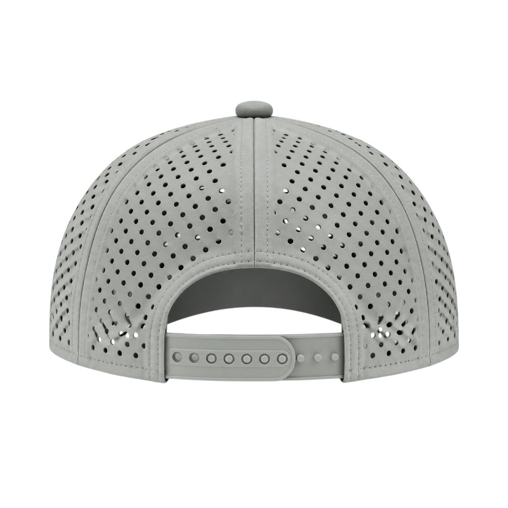5 Panel Laser Perforated Performance Golf Rope Hat - Grey/Grey/Black