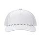 5 Panel Laser Perforated Performance Golf Rope Hat - White/Black/White