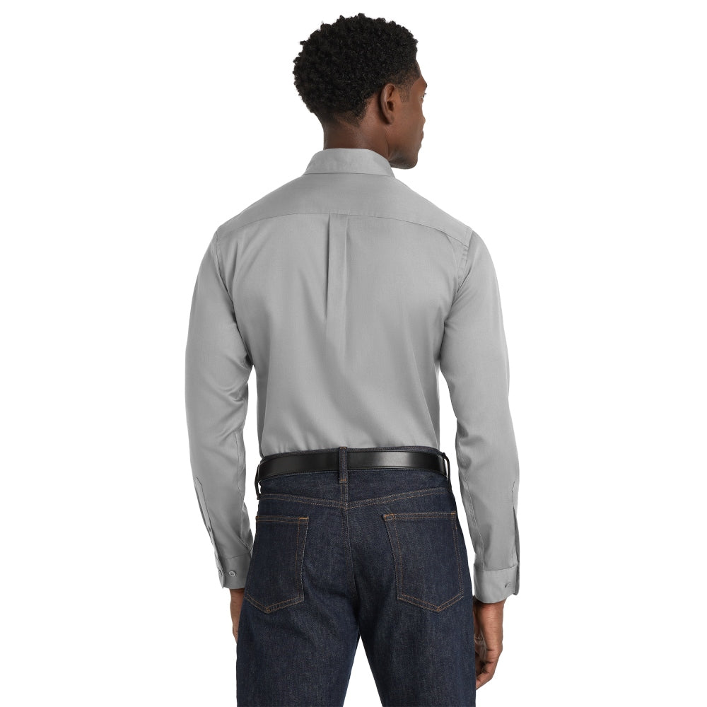 Port Authority® Long Sleeve superPro React™ Twill Shirt - Gusty Grey
