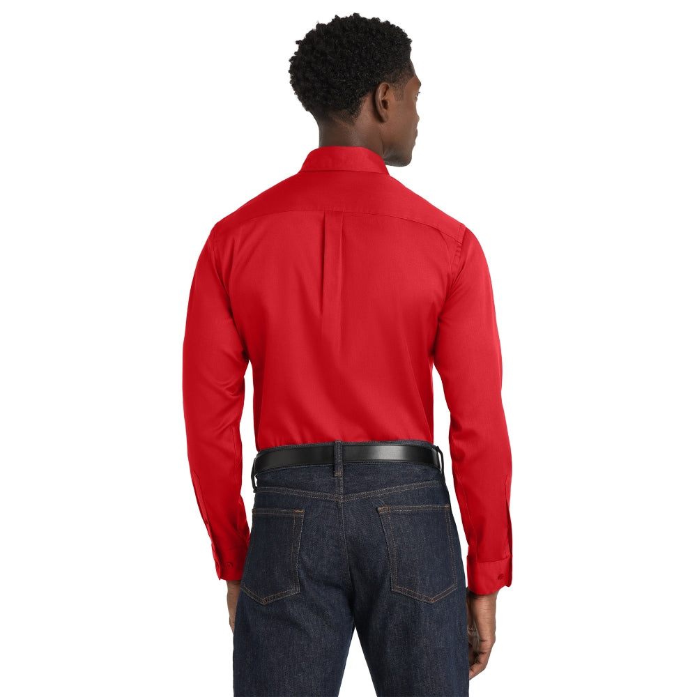 Port Authority® Long Sleeve superPro React™ Twill Shirt - Rich Red