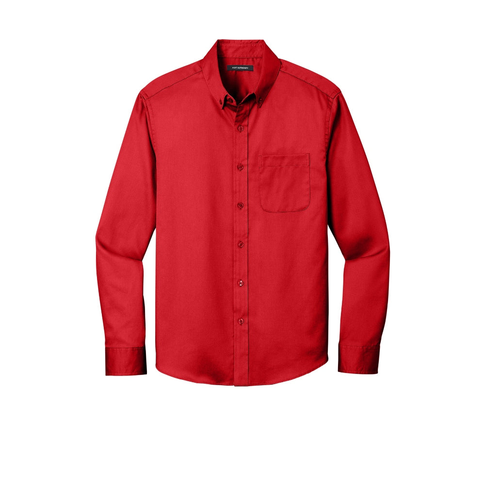 Port Authority® Long Sleeve superPro React™ Twill Shirt - Rich Red