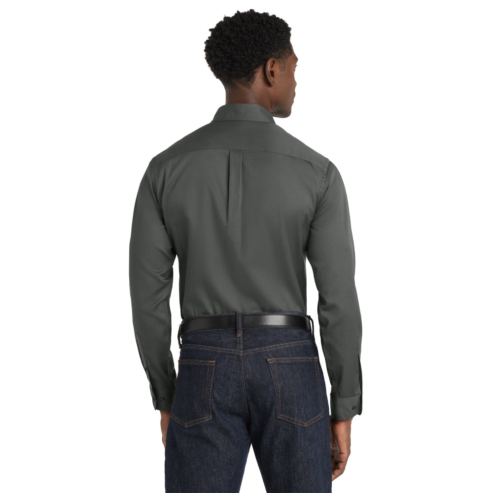Port Authority® Long Sleeve superPro React™ Twill Shirt - Storm Grey