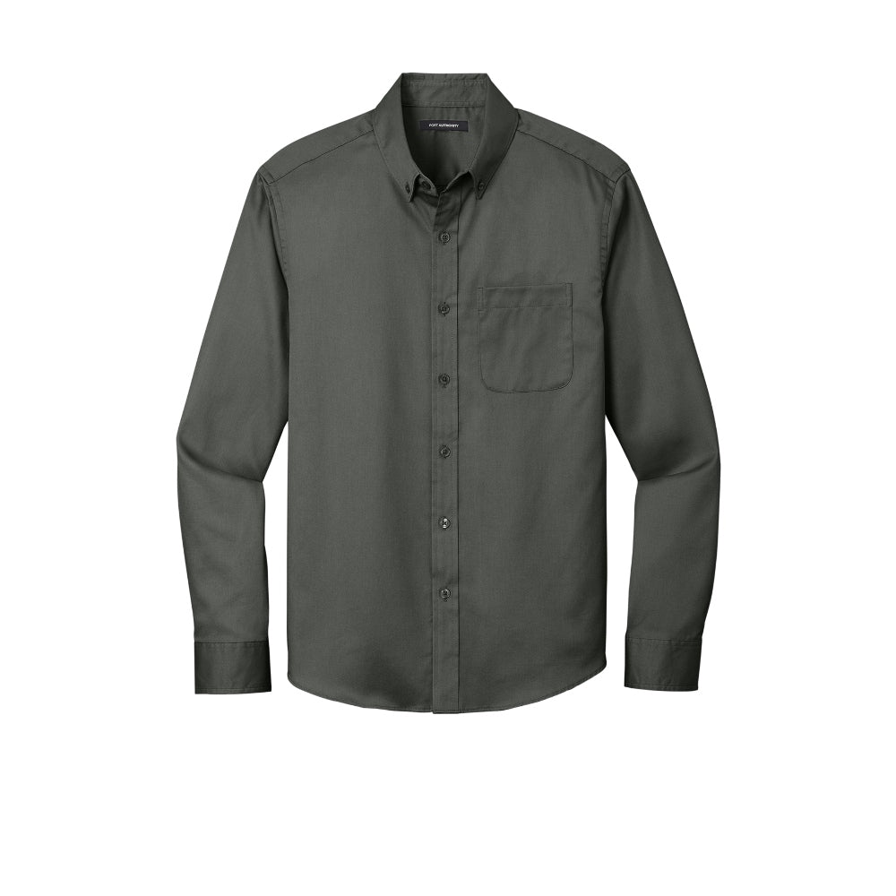 Port Authority® Long Sleeve superPro React™ Twill Shirt - Storm Grey