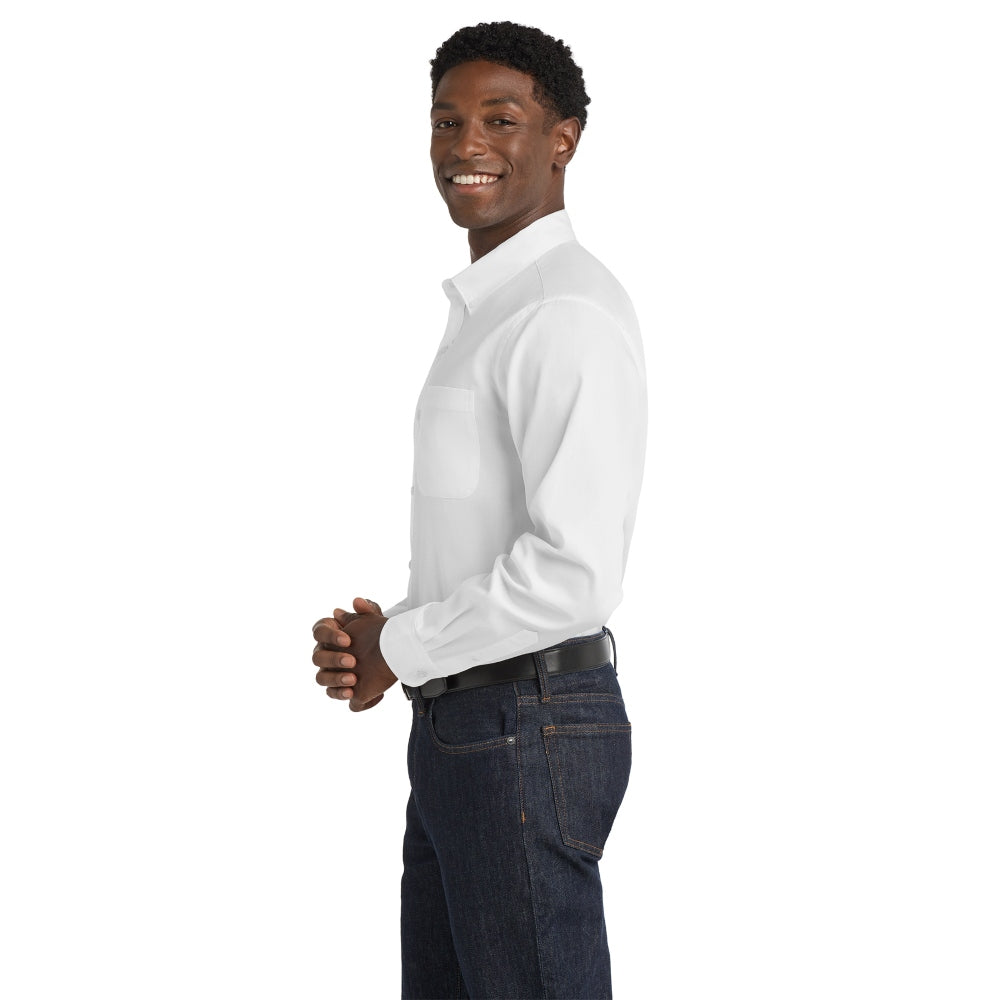Port Authority® Long Sleeve superPro React™ Twill Shirt - White