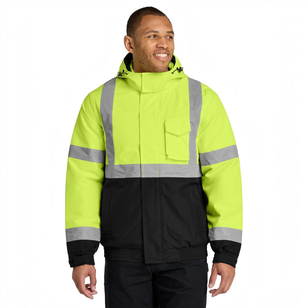 CornerStone® ANSI 107 Class 3 Economy Waterproof Insulated Bomber Jacket - Safety Yellow