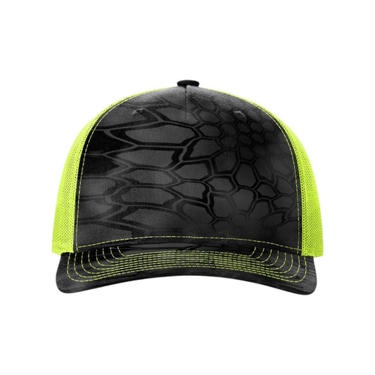 Richardson Printed Five-Panel Trucker 112PF - Kryptek Typhon/Neon Yellow
