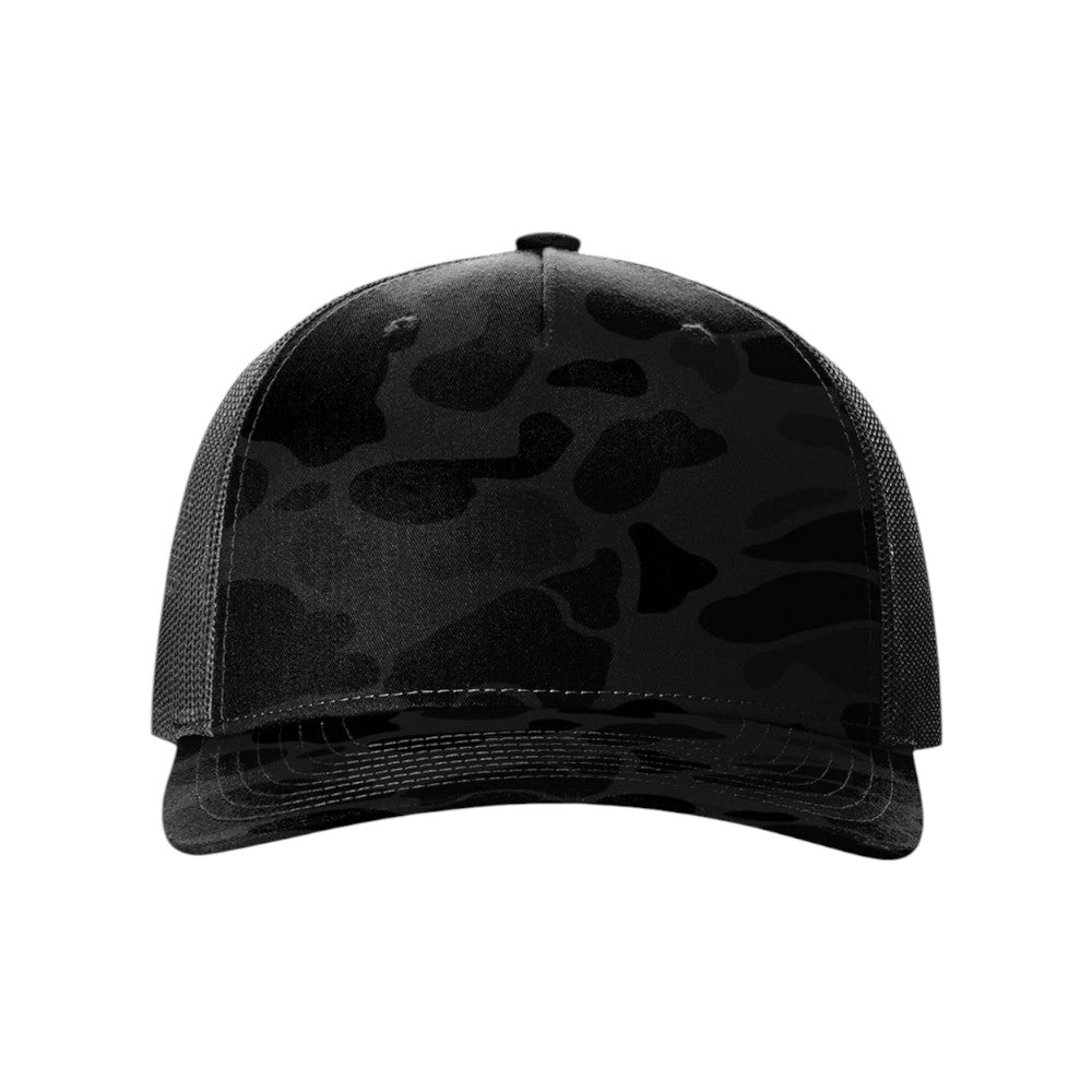 Richardson Printed Five-Panel Trucker 112PF - Sable Duck Camo/Black