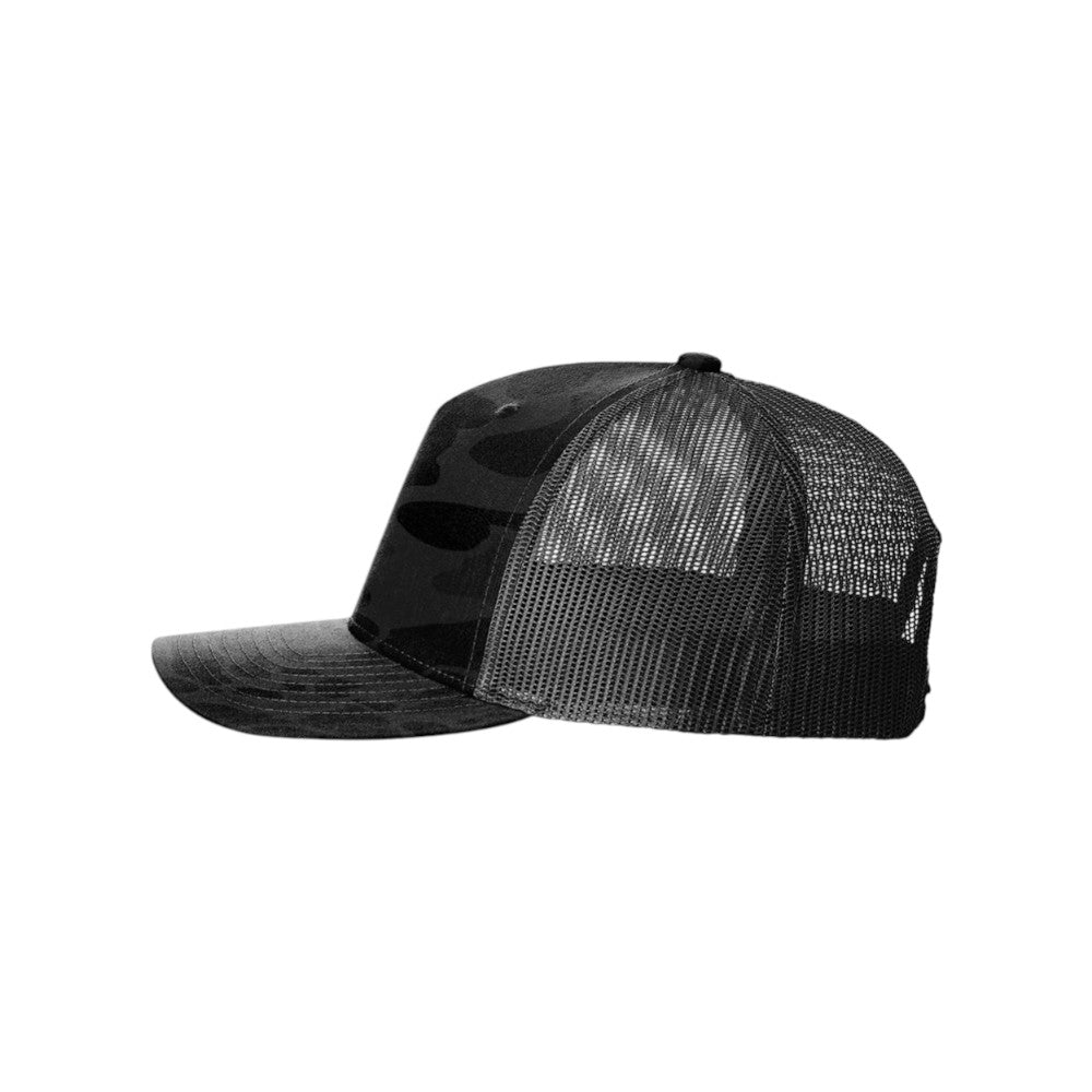 Richardson Printed Five-Panel Trucker 112PF - Sable Duck Camo/Black