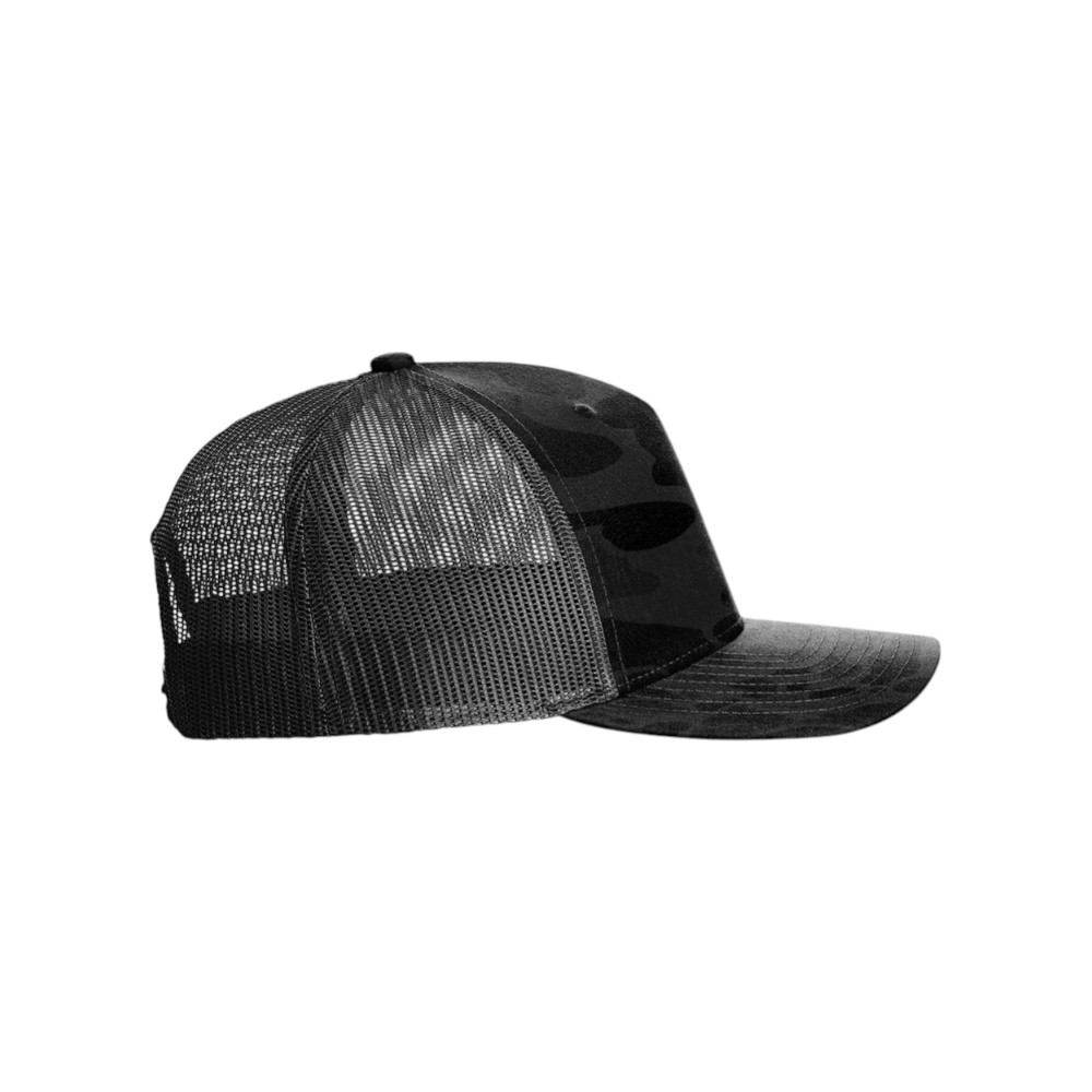 Richardson Printed Five-Panel Trucker 112PF - Sable Duck Camo/Black