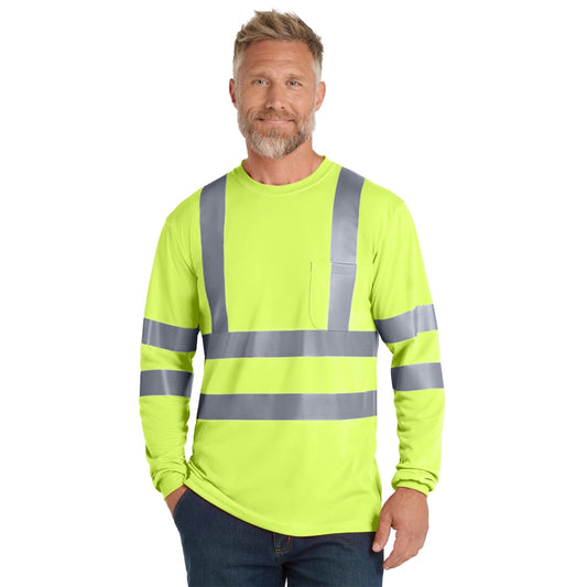 CornerStone® ANSI 107 Class 3 Long Sleeve Snag-Resistant Reflective T-Shirt - Safety Yellow