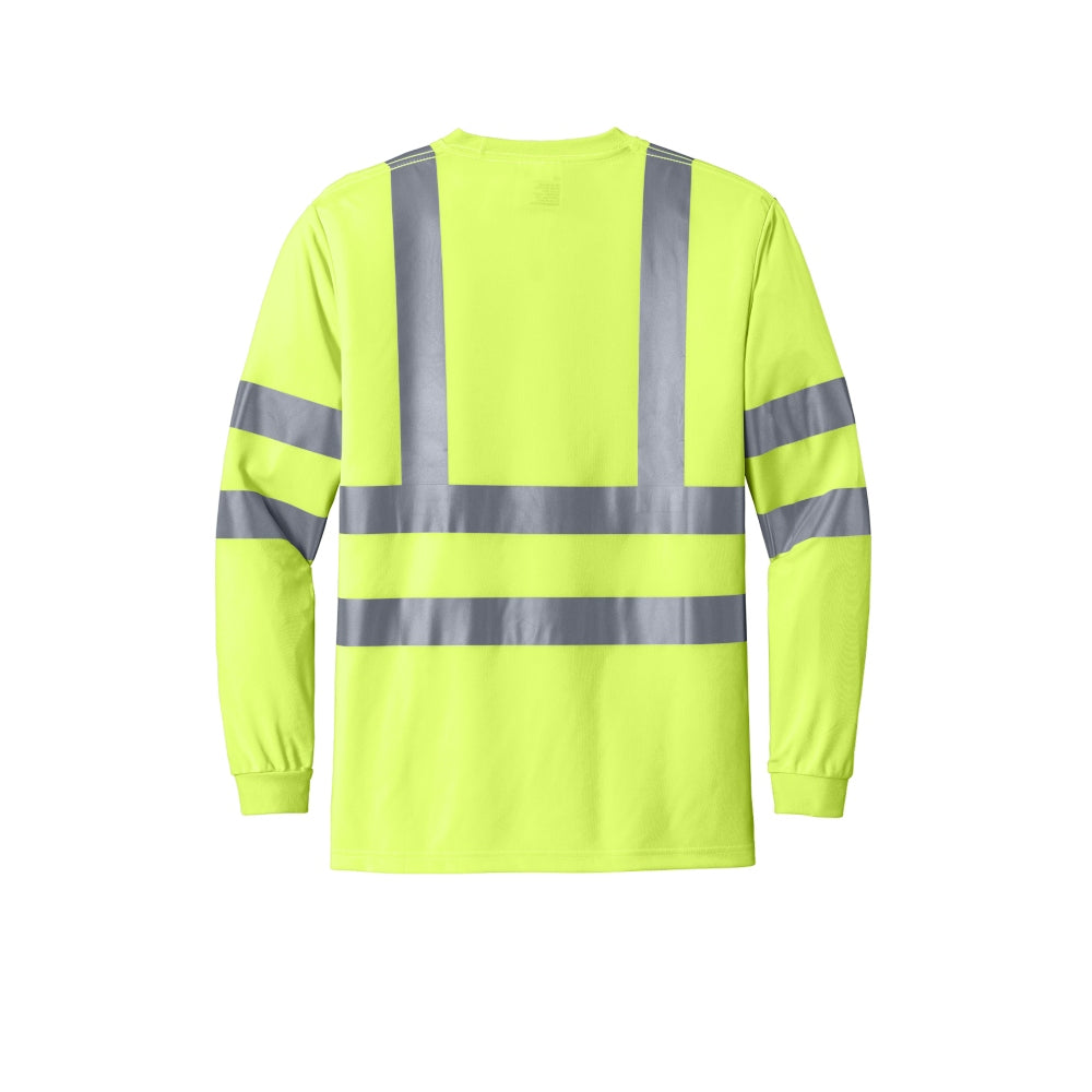 CornerStone® ANSI 107 Class 3 Long Sleeve Snag-Resistant Reflective T-Shirt - Safety Yellow
