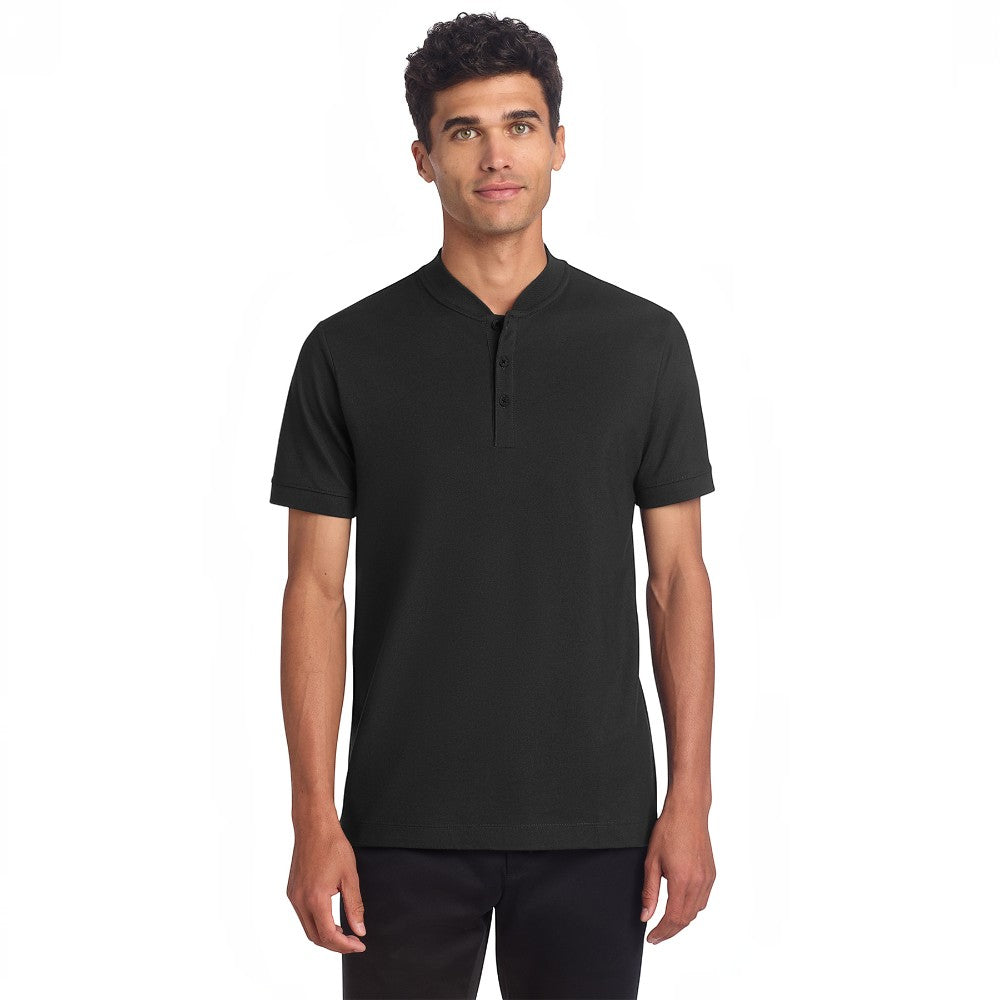 Mercer+Mettle® Stretch Pique Henley - Black