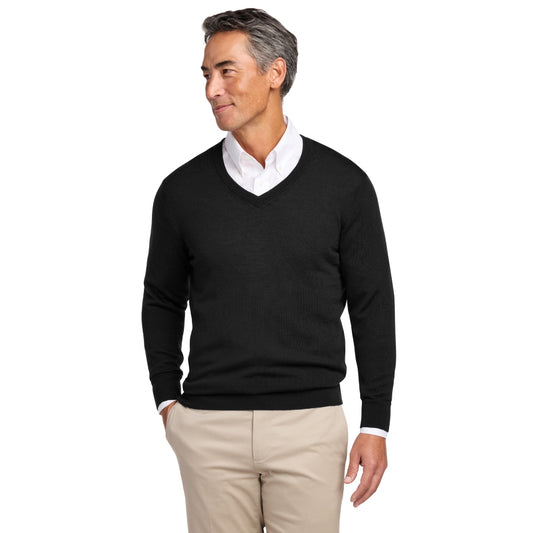 Brooks Brothers® Washable Merino V-Neck Sweater - Deep Black