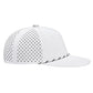 5 Panel Laser Perforated Performance Golf Rope Hat - White/Black/White