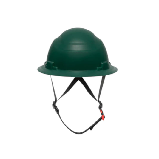 3968 | Raptor Type 2 Class E Full Brim Safety Helmet W/ Chin Strap - Dark Green