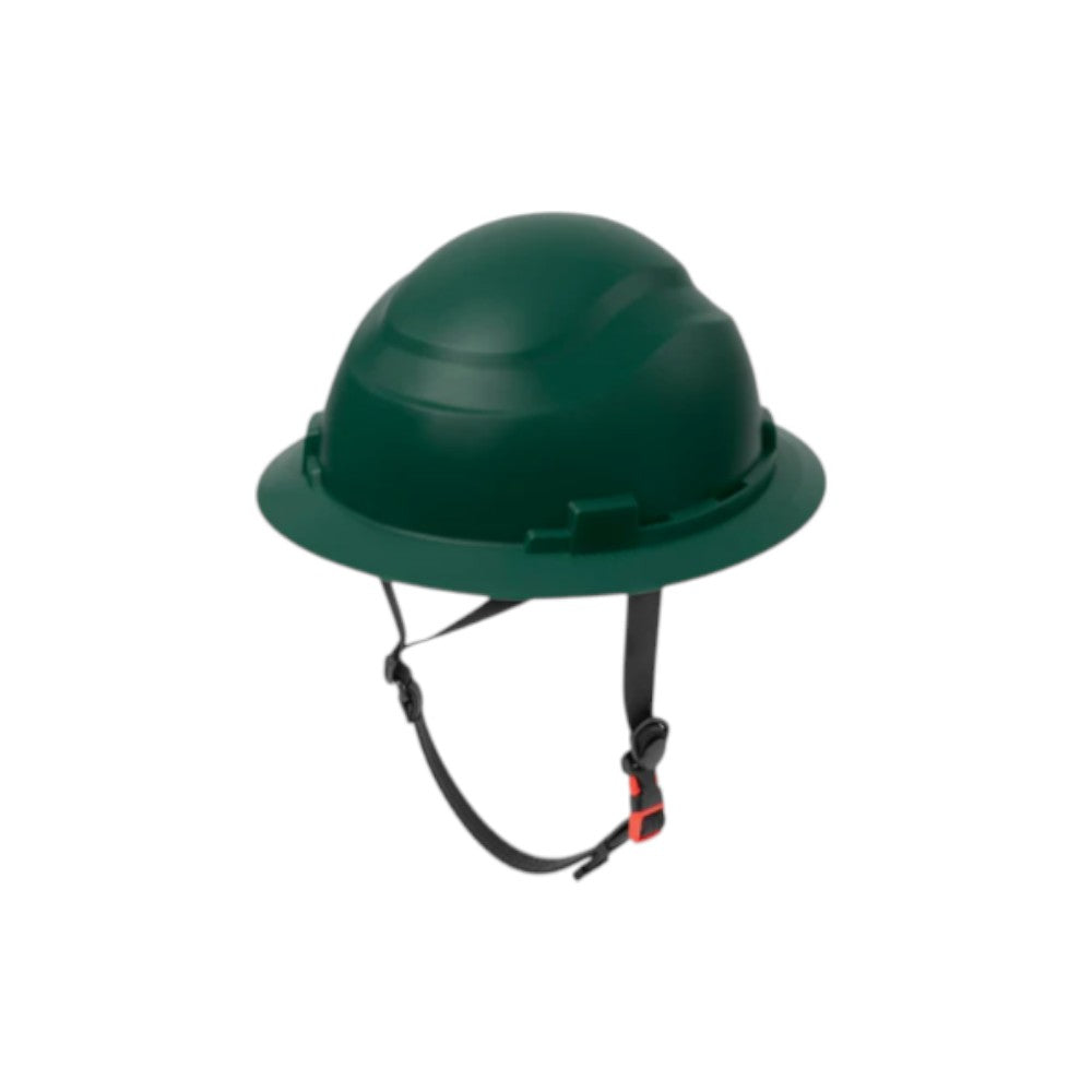 3968 | Raptor Type 2 Class E Full Brim Safety Helmet W/ Chin Strap - Dark Green