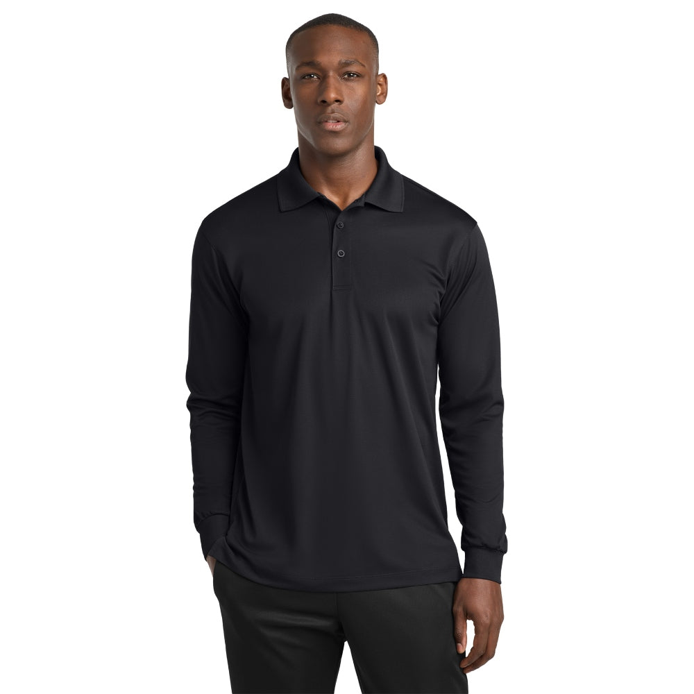 Sport-Tek® Long Sleeve Micropique Sport-Wick®Polo - Black