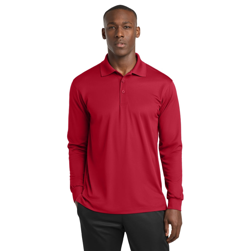 Sport-Tek® Long Sleeve Micropique Sport-Wick®Polo - Deep Red