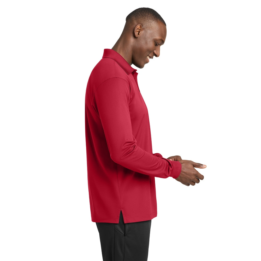 Sport-Tek® Long Sleeve Micropique Sport-Wick®Polo - Deep Red