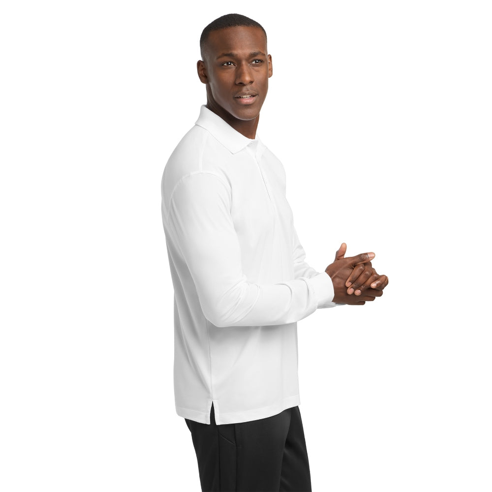 Sport-Tek® Long Sleeve Micropique Sport-Wick®Polo - White