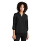 Mercer+Mettle® Women's Stretch Crepe 3/4-Sleeve Blouse - Deep Black