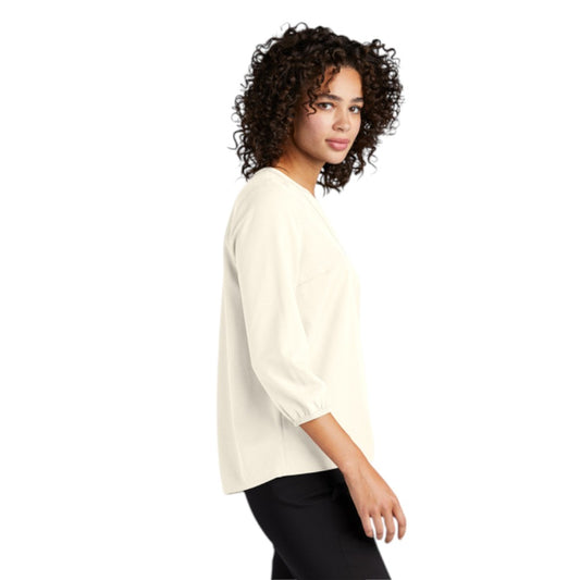 Mercer+Mettle® Women's Stretch Crepe 3/4-Sleeve Blouse - Ivory Chiffon
