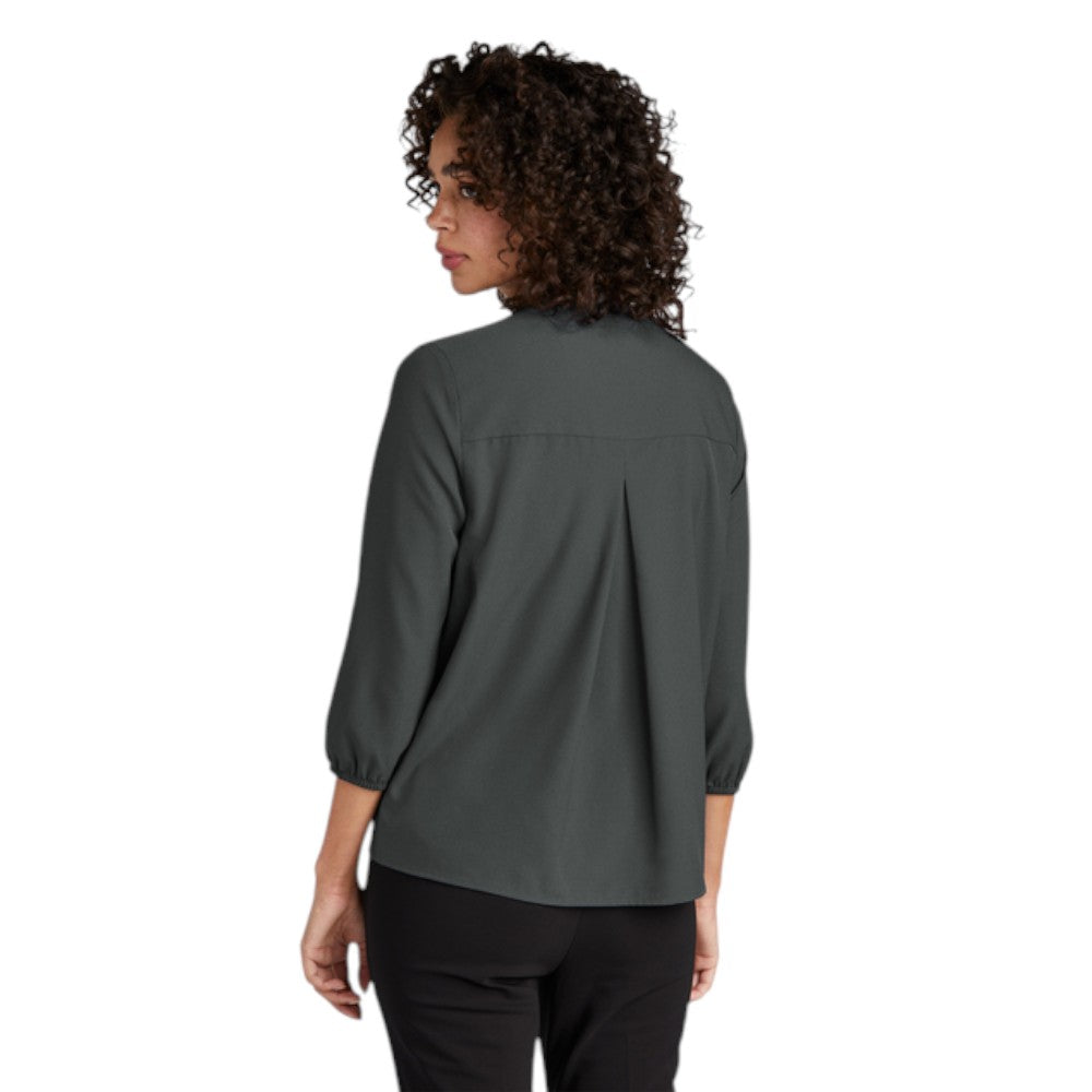 Mercer+Mettle® Women's Stretch Crepe 3/4-Sleeve Blouse - Anchor Grey
