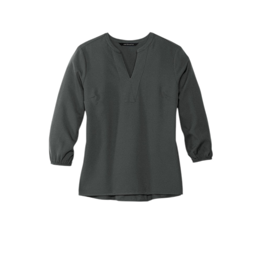 Mercer+Mettle® Women's Stretch Crepe 3/4-Sleeve Blouse - Anchor Grey