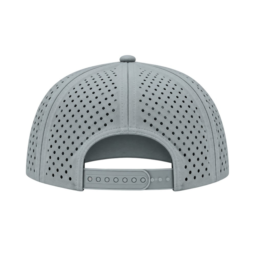 Water Repellent 5 Panel Snapback Golf Hats with Rope - Grey/Grey