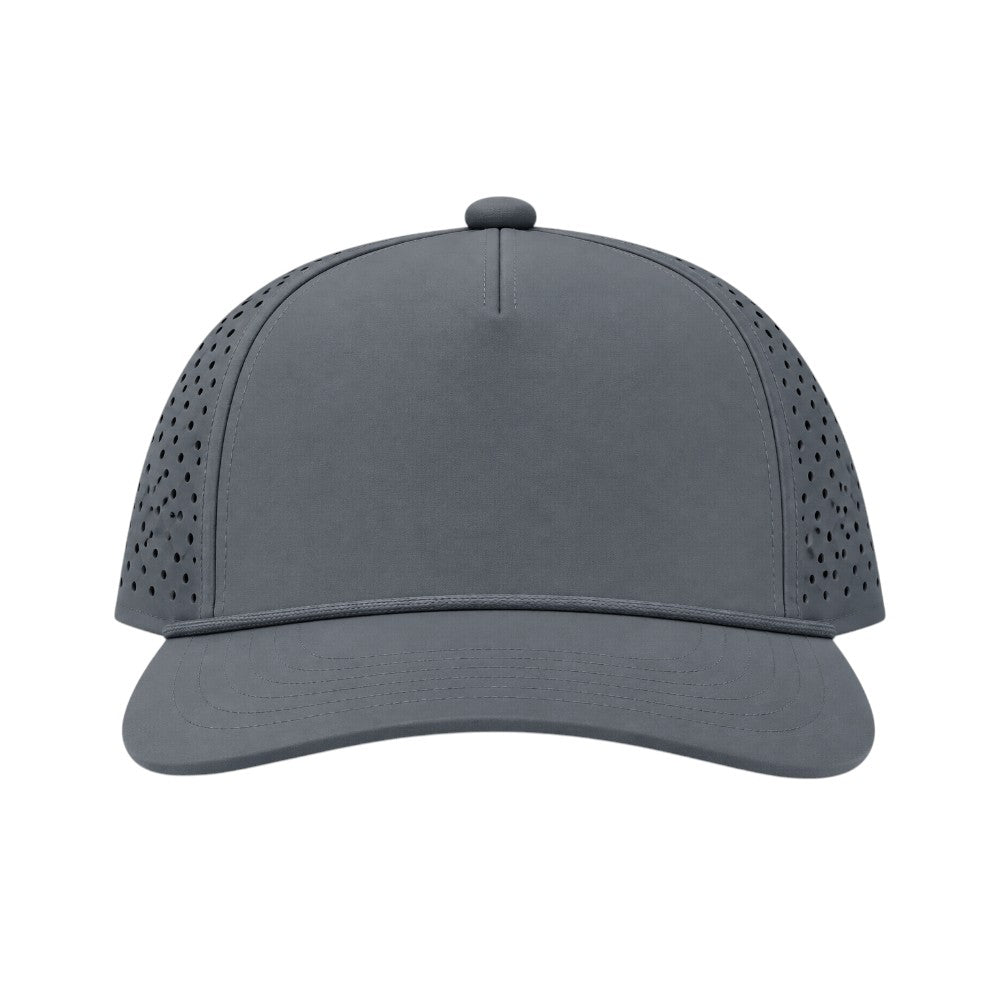 5 Panel Laser Perforated Performance Golf Rope Hat - Charcoal/Charcoal