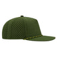 Water Repellent 5 Panel Snapback Golf Hats with Rope - Dark Green/Green Stripe