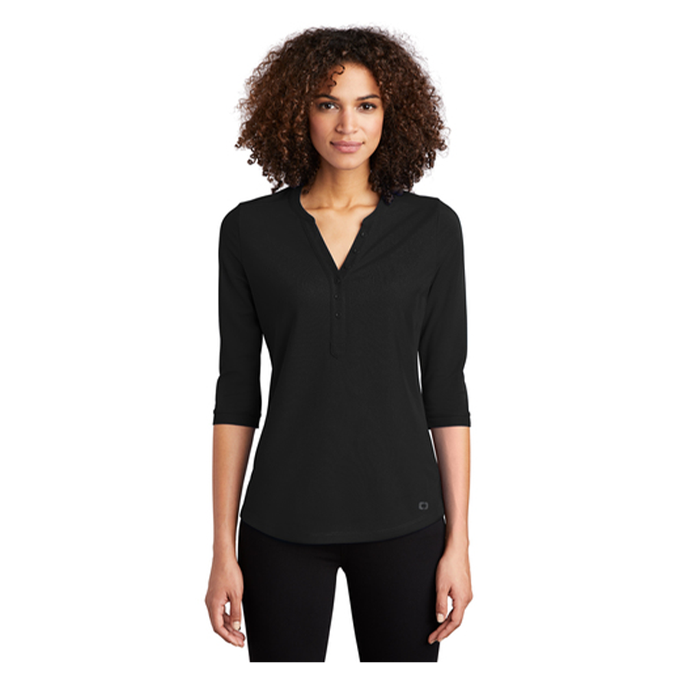 OGIO® Women's Jewel Henley - Black