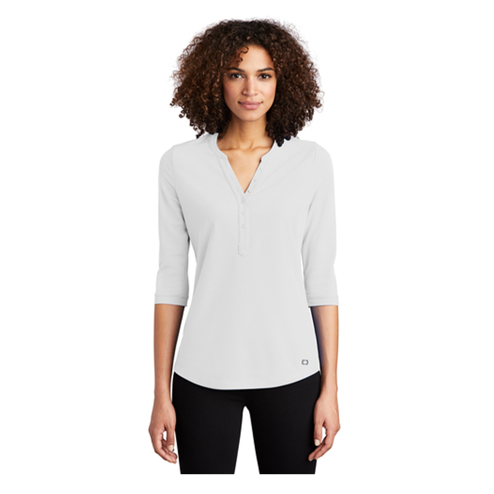 OGIO® Women's Jewel Henley - White