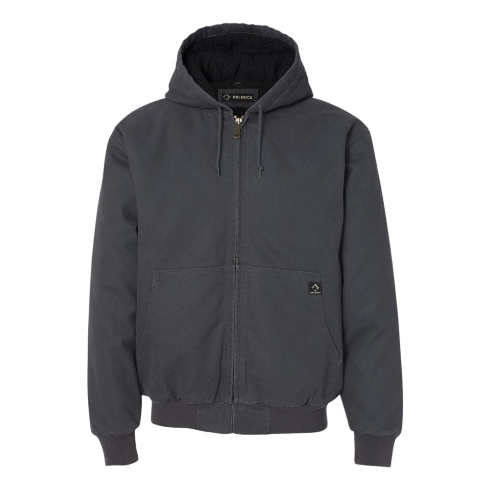 Dri-Duck Men's Cheyenne Boulder Cloth™ Hooded Jacket with Tricot Quilt Lining - Charcoal