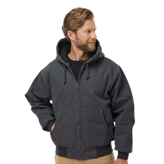 Dri-Duck Men's Cheyenne Boulder Cloth™ Hooded Jacket with Tricot Quilt Lining - Charcoal